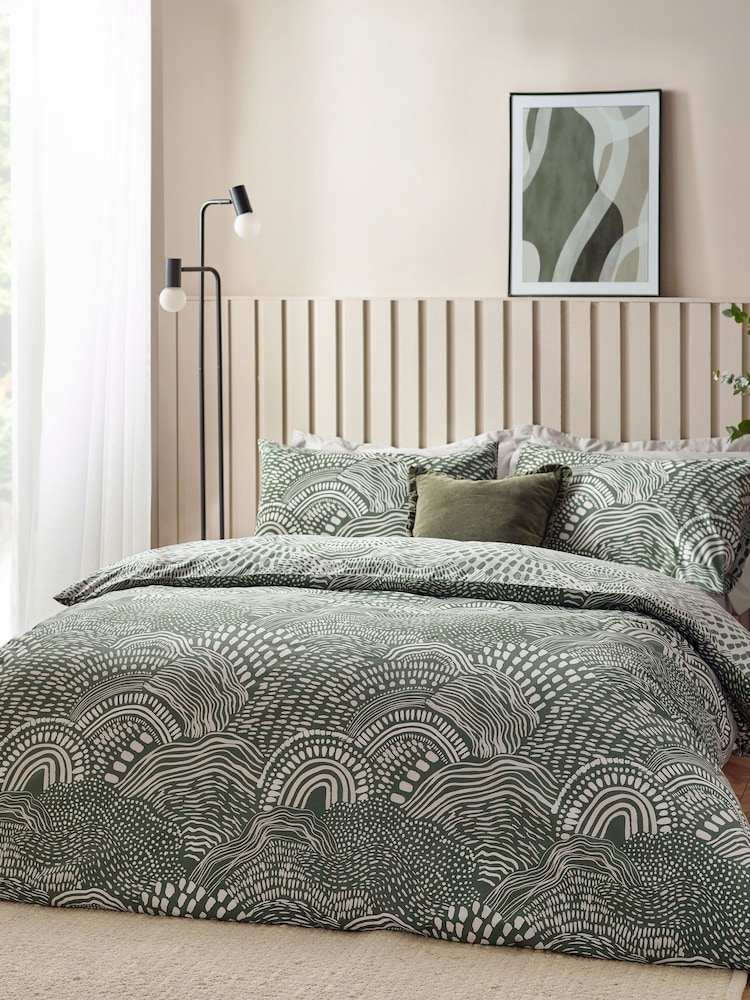 HÖEM Olive Nola Abstract Geometric Duvet Cover Set - Image 1 of 4