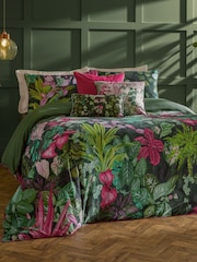 Paoletti Pink and Green Veadeiros 100% Cotton Sateen Duvet Cover Set - Image 1 of 3