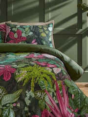 Paoletti Pink and Green Veadeiros 100% Cotton Sateen Duvet Cover Set - Image 2 of 3