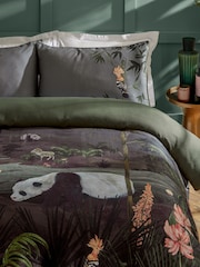 Paoletti Green Chuan 100% Cotton Sateen Duvet Cover Set - Image 2 of 3