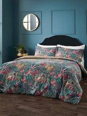 Wylder Lake Blue Viranai Exotic Floral Duvet Cover Set - Image 4 of 4