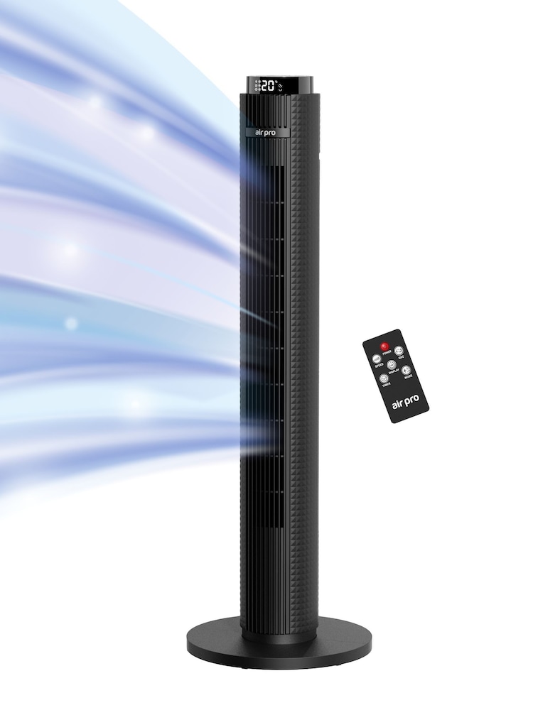 Air Pro Black Smart 38 Tower Oscillating Bladeless Fan with Remote - Image 1 of 7