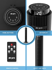 Air Pro Black Smart 38 Tower Oscillating Bladeless Fan with Remote - Image 7 of 7
