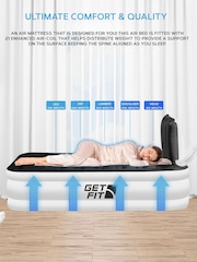 Get Fit White/Black Premium Air Bed With Headboard and Built In Pump - Image 6 of 7