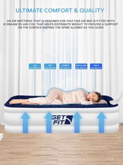Get Fit White Premium Air Bed with Pillows and Built in Pump - Image 6 of 7