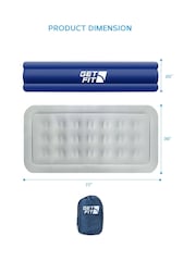 Get Fit Blue Premium Air Bed with Pillows and Built in Pump - Image 2 of 7
