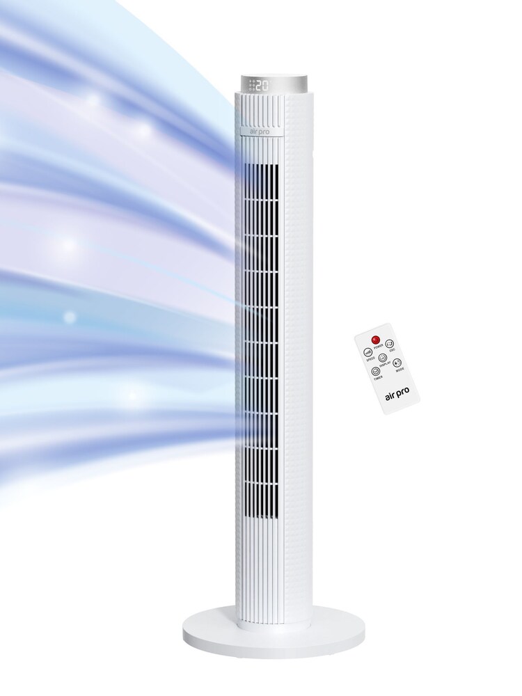 Air Pro White Smart 38 Tower Oscillating Bladeless Fan with Remote - Image 1 of 7