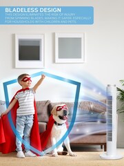 Air Pro White Smart 38 Tower Oscillating Bladeless Fan with Remote - Image 5 of 7