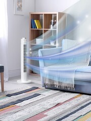 Air Pro White Smart 38 Tower Oscillating Bladeless Fan with Remote - Image 6 of 7