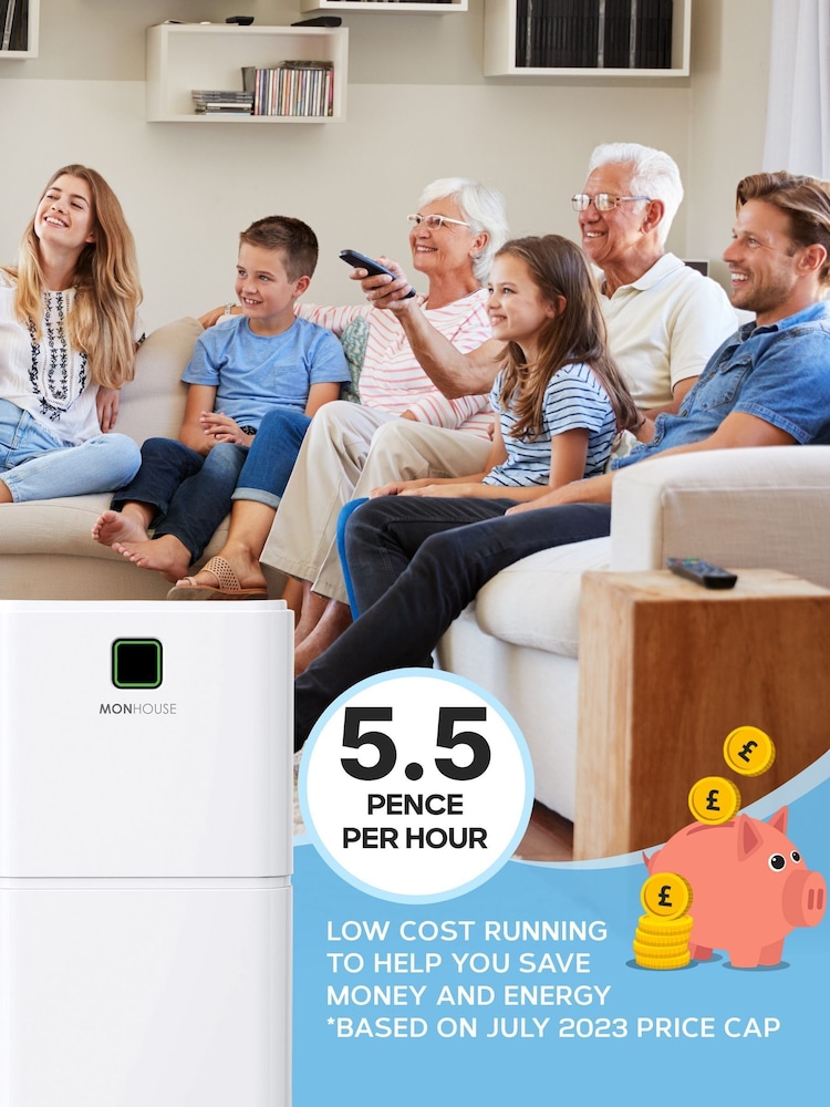 MONHOUSE White 12L Day Digital Dehumidifier with Sleep Mode - Image 7 of 7