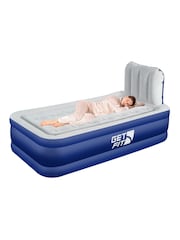 Get Fit Blue Premium Air Bed With Headboard and Built In Pump - Image 1 of 7