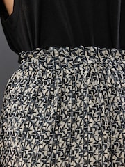 Sort/hvid geometrisk - Midi-nederdel med tryk - Image 4 of 7
