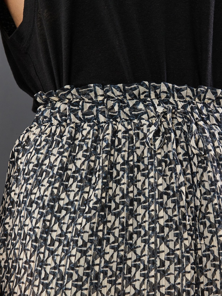 Sort/hvid geometrisk - Midi-nederdel med tryk - Image 4 of 7