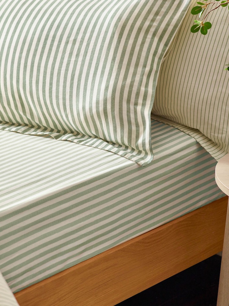 Yard Hebden Striped 100% Cotton Fitted Sheet - Imagen 1 de 1 Yard Hebden Striped 100% Cotton Fitted Sheet - Imagen 1 de 1