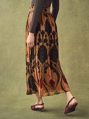 Brown Printed Midi Skirt - Image 2 of 6