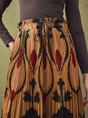 Brown Printed Midi Skirt - Image 3 of 6