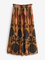 Brown Printed Midi Skirt - Image 4 of 6