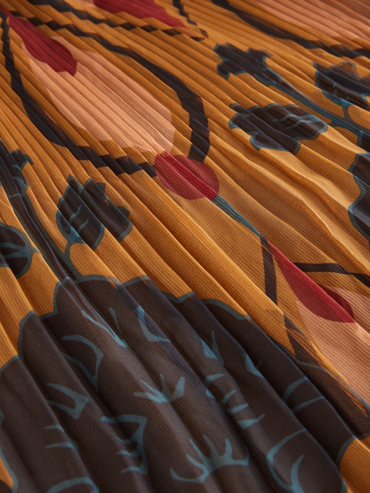 Brown Printed Midi Skirt - Image 6 of 6