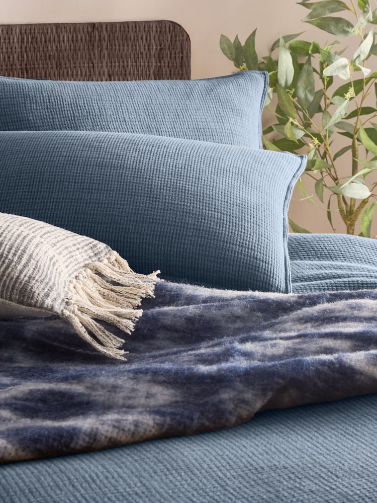 Yard Ink Ribble Acid Washed 100% Cotton Duvet Cover Set - Image 2 of 3 Yard Ink Ribble Acid Washed 100% Cotton Duvet Cover Set - Image 2 of 3