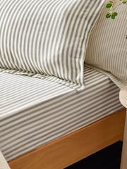 В полоску с 100% хлопковой простыня на резинке Yard Hebden - Изображение 1 из 1