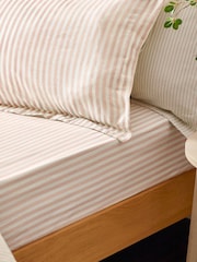 Yard Blush Hebden Striped 100% Cotton Fitted Sheet - Image 1 of 1