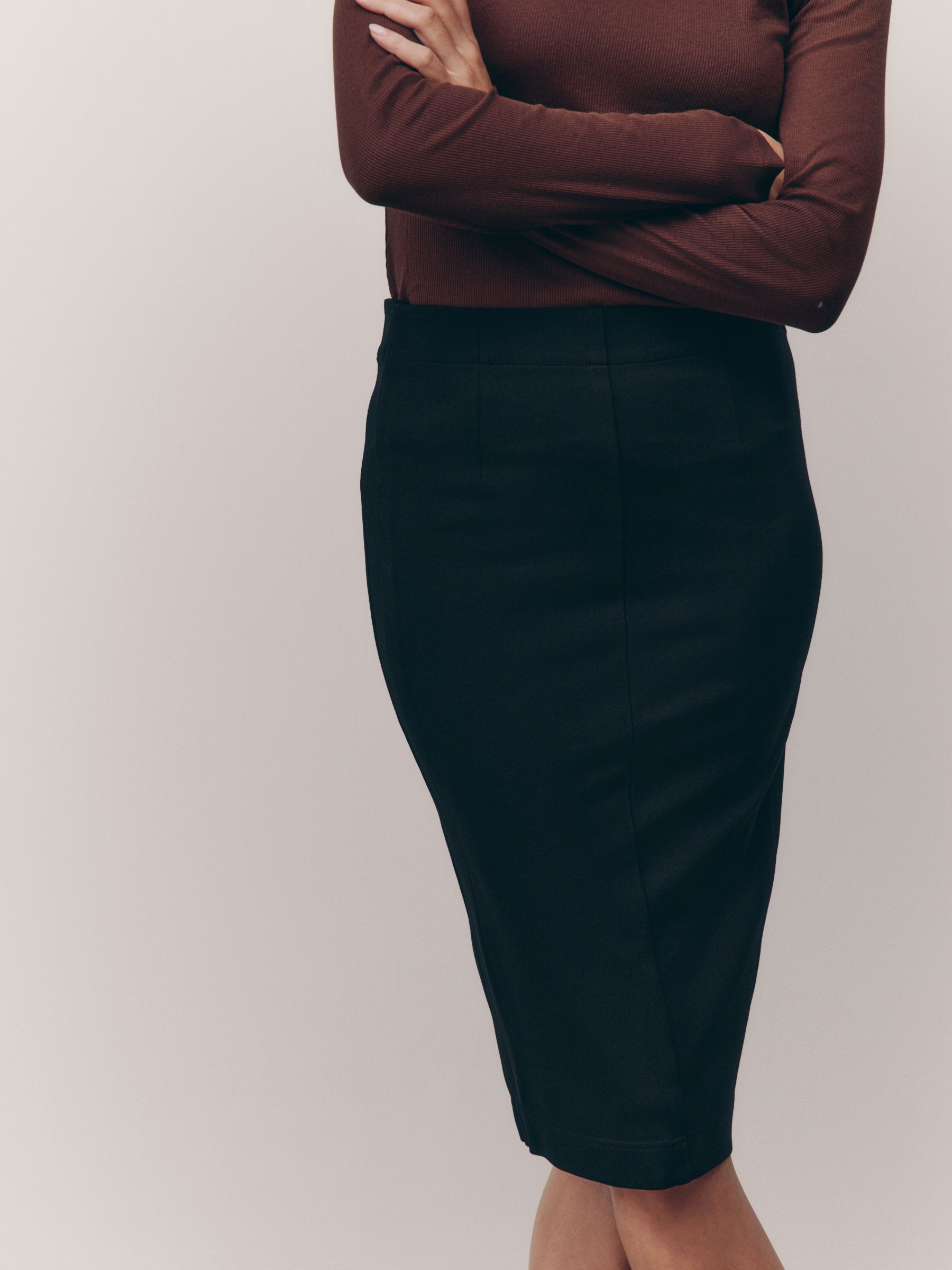 Jersey Pencil Skirt in Rumba