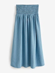 Blue Gingham Drop Waist Maxi Skirt - Image 5 of 7