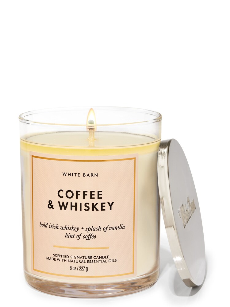 Bath & Body Works Coffee and Whiskey Signature Single Wick Candle 227g - Image 1 of 2