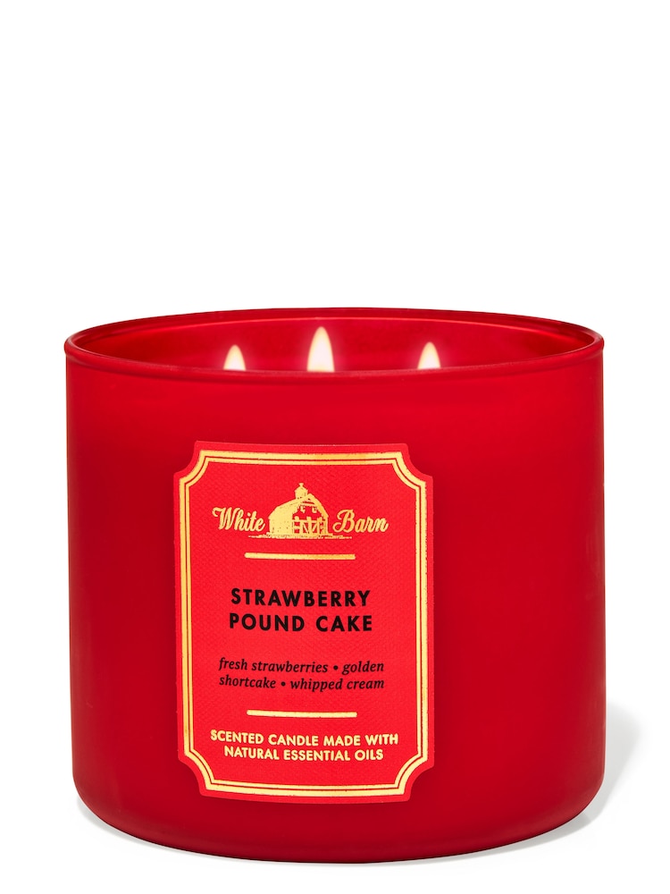 Bath & Body Works Strawberry Pound Cake 3-Wick Candle 14.5 oz / 411 g - Image 1 of 1
