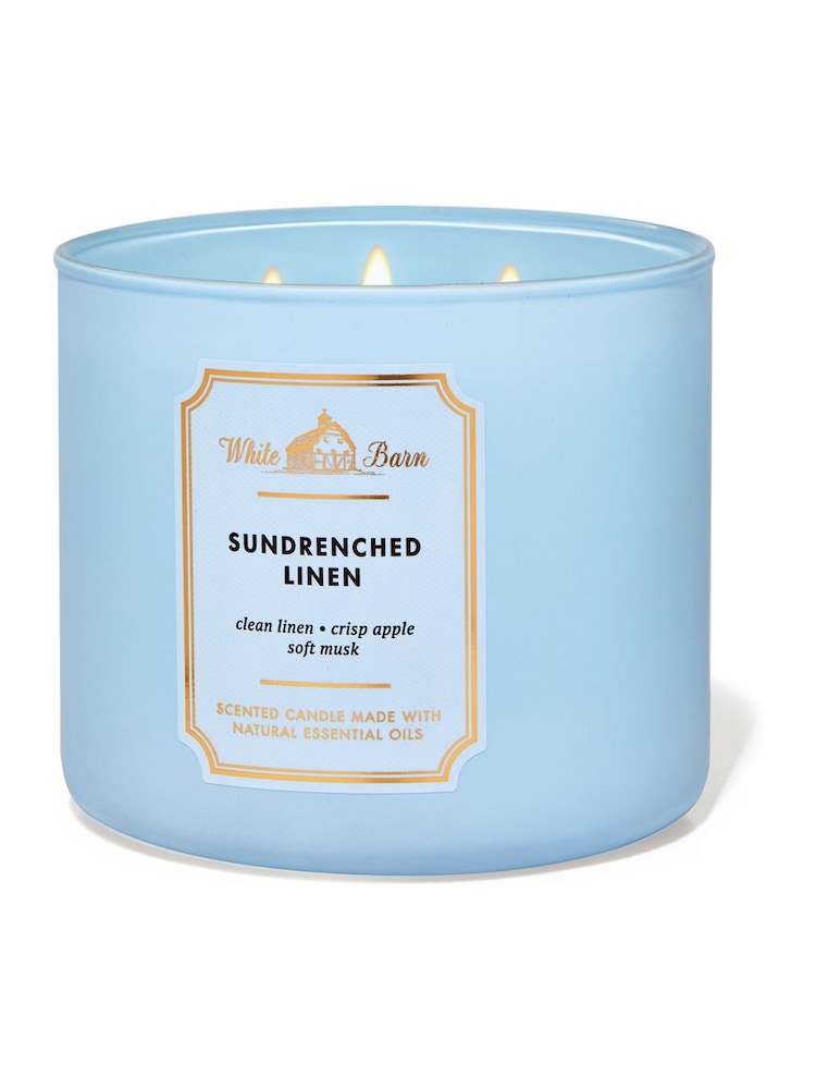 Bath & Body Works SunDrenched Linen 3-Wick Candle 14.5 oz / 411 g - Image 1 of 1
