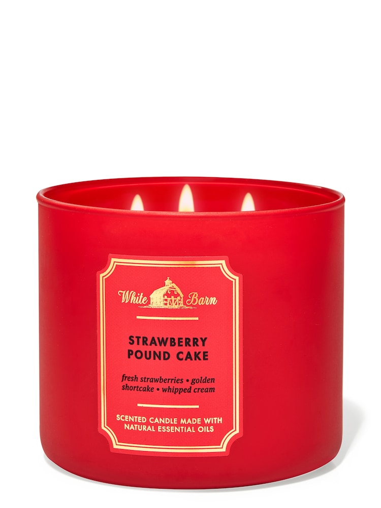 Bath & Body Works Strawberry Pound Cake Cake 3-Wick Candle 411 g - Image 1 of 1
