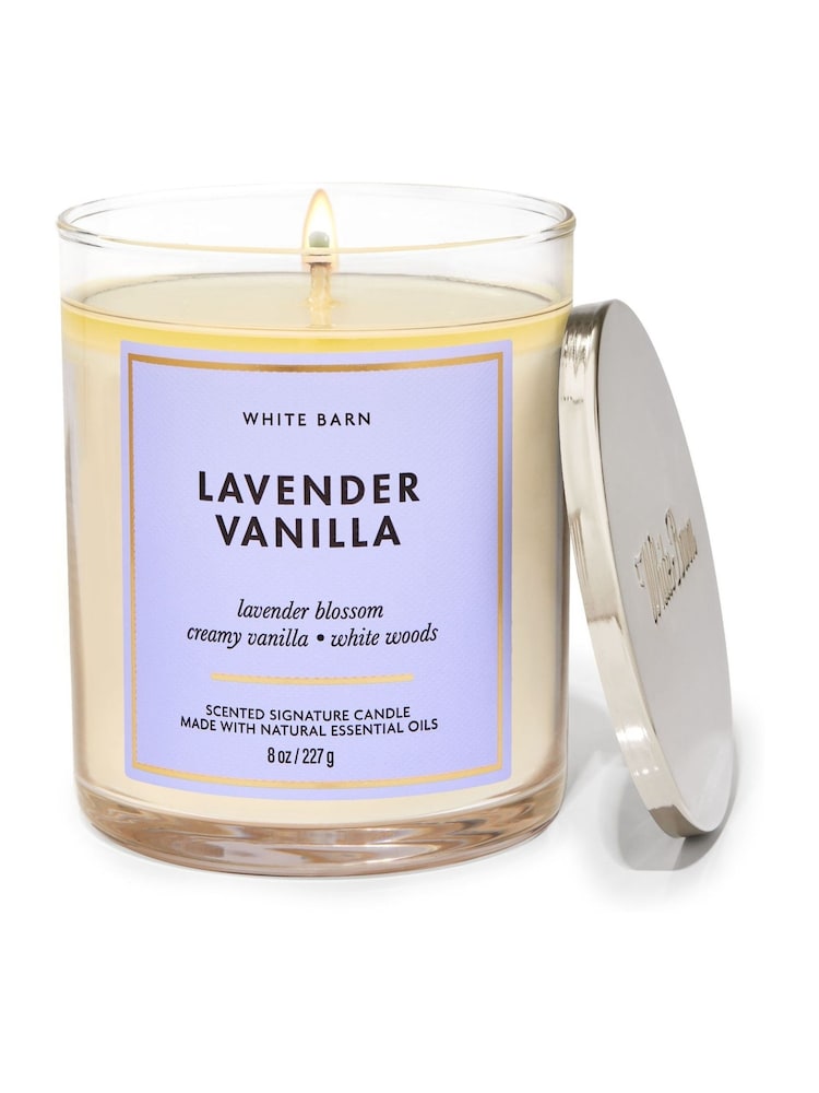 Bath & Body Works Lavender Vanilla Signature Single Wick Candle 227g - Image 1 of 1 Bath & Body Works Lavender Vanilla Signature Single Wick Candle 227g - Image 1 of 1