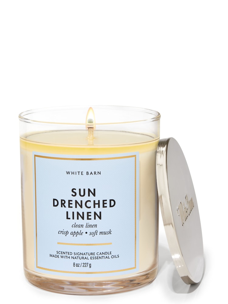 Bath & Body Works Sundrenched Linen Single Wick Candle 211 g - Image 1 of 1