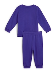 Puma Blue Essentials Minicats Baby Unisex Crew Neck & Joggers Set - Image 2 of 2