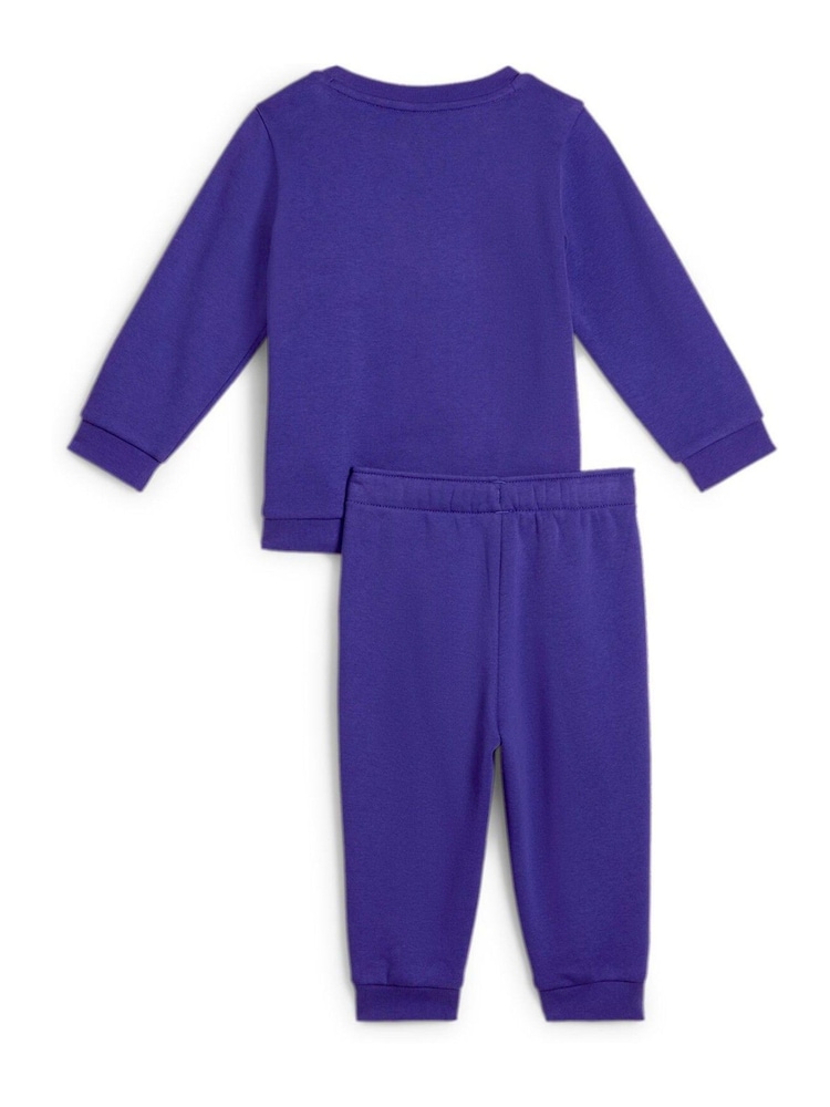 Puma Blue Essentials Minicats Baby Unisex Crew Neck & Joggers Set - Image 2 of 2