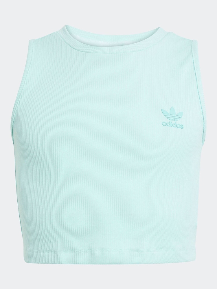 adidas originals Green Ribbed Crop Vest - Image 6 of 6