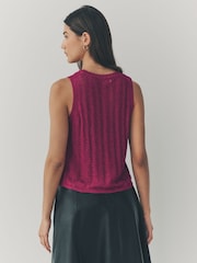 Pink Stitch Detail Sparkle Tank - Image 3 of 8