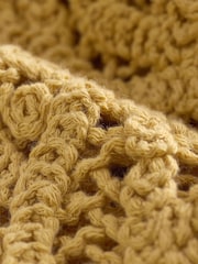 Yellow Ochre Crochet Lace Crew Neck Tank Top - Image 6 of 8