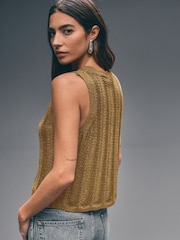 Gold Stitch Detail Sparkle Tank - Image 2 of 6