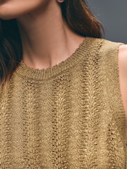 Gold Stitch Detail Sparkle Tank - Image 3 of 6
