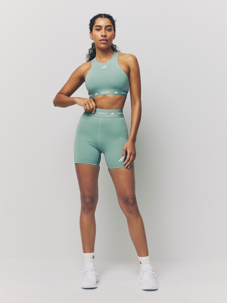 adidas Green Techfit Power Impact Medium Support Sports Bra - Image 2 of 7