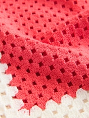 Rojo - Relaxed Short Sleeve Collared Crochet Shirt - Imagen 8 de 8