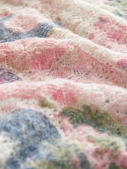 Pink Scene Printed Crew Neck Fine Knitted Jumper - Image 6 of 7