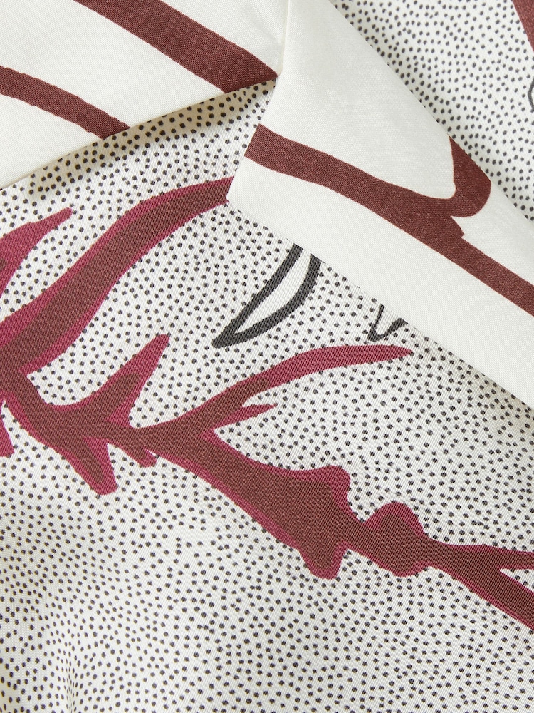 Reiss Ivory/Burgundy Celeste Satin Printed Pyjama Set - Image 6 of 6 Reiss Ivory/Burgundy Celeste Satin Printed Pyjama Set - Image 6 of 6