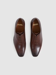 Reiss Dark Tan Mead Leather Brogue Detail Lace-Up Shoes - Image 2 of 4