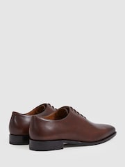 Reiss Dark Tan Mead Leather Brogue Detail Lace-Up Shoes - Image 3 of 4
