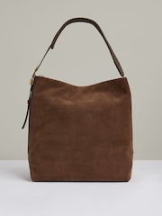 Reiss Rust Shiba Suede Leather Braided-Strap Tote Bag - Image 1 of 5