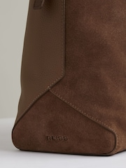 Reiss Rust Shiba Suede Leather Braided-Strap Tote Bag - Image 4 of 5