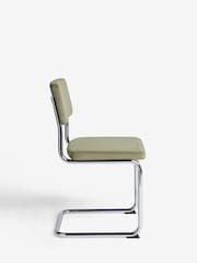 Set of 2 Soft Velvet Sage Green Kai Chrome Leg Dining Chairs - Image 6 of 9