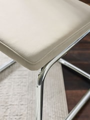 Set of 2 Soft Velvet Pebble Kai Chrome Leg Dining Chairs - Image 2 of 8